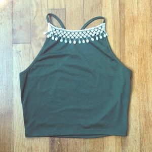 Green crop top